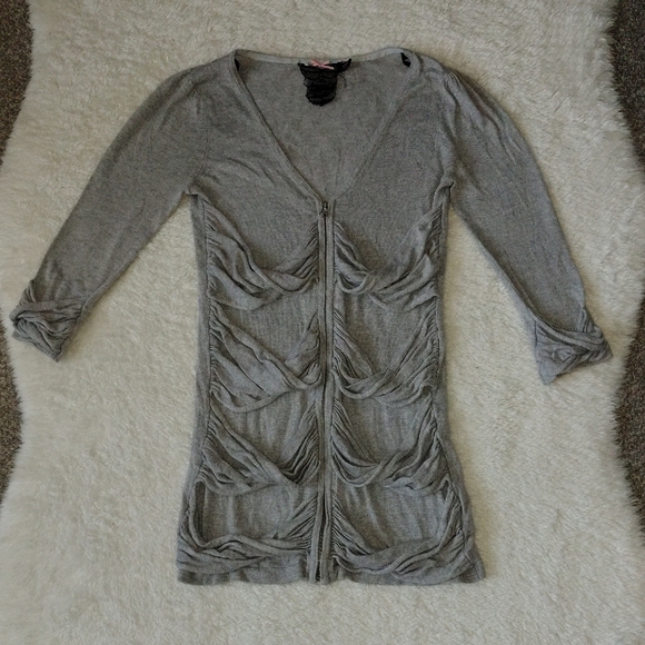 Twelve by Twelve Jackets & Blazers - Gray Long Sleeve Zipper Cardigan